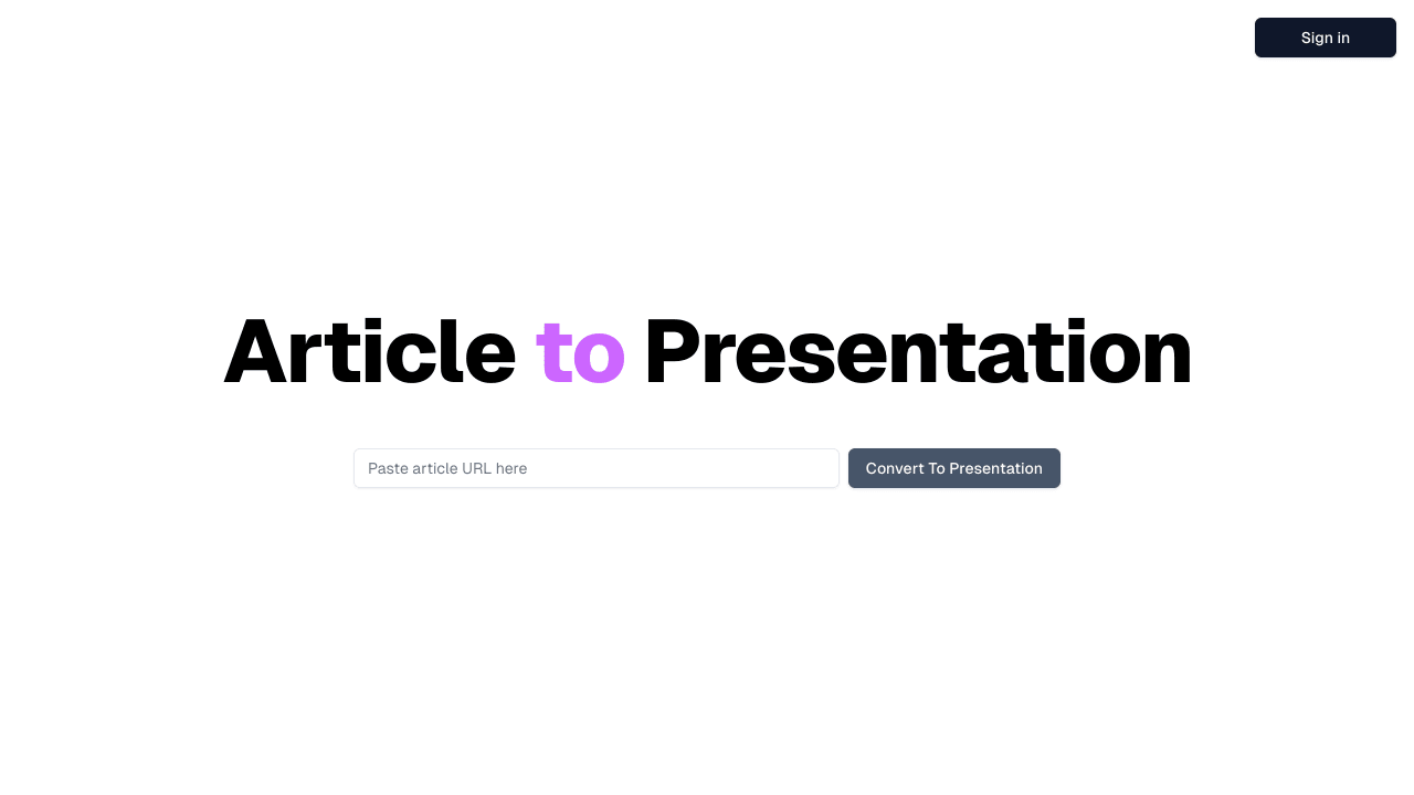 Article to Presentation