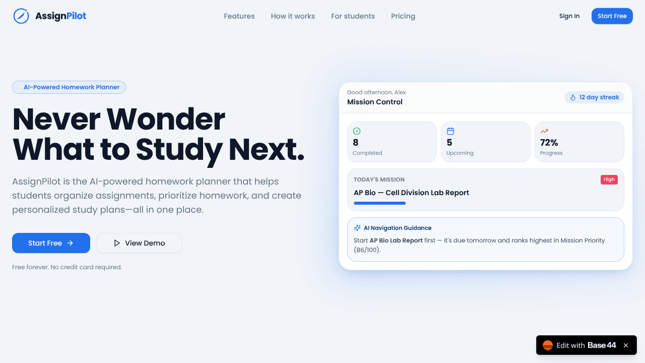 AssignPilot Ai - Helping Organize School