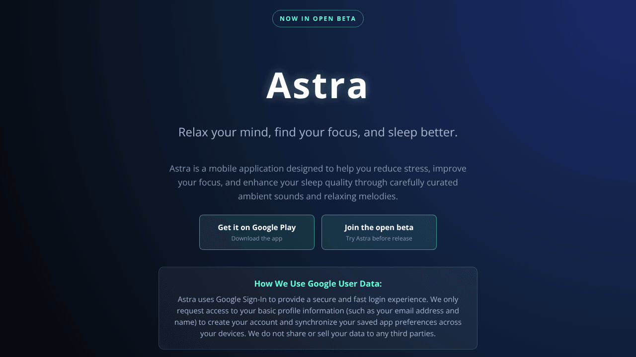 Astra: Sleep & Focus