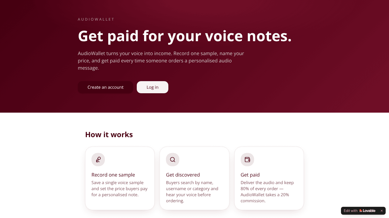AudioWallet — Earn from voice notes