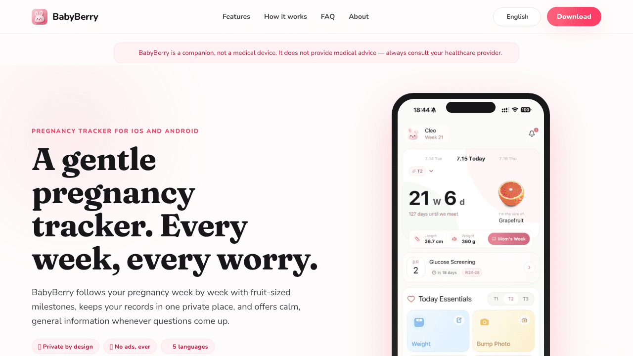 BabyBerry website screenshot