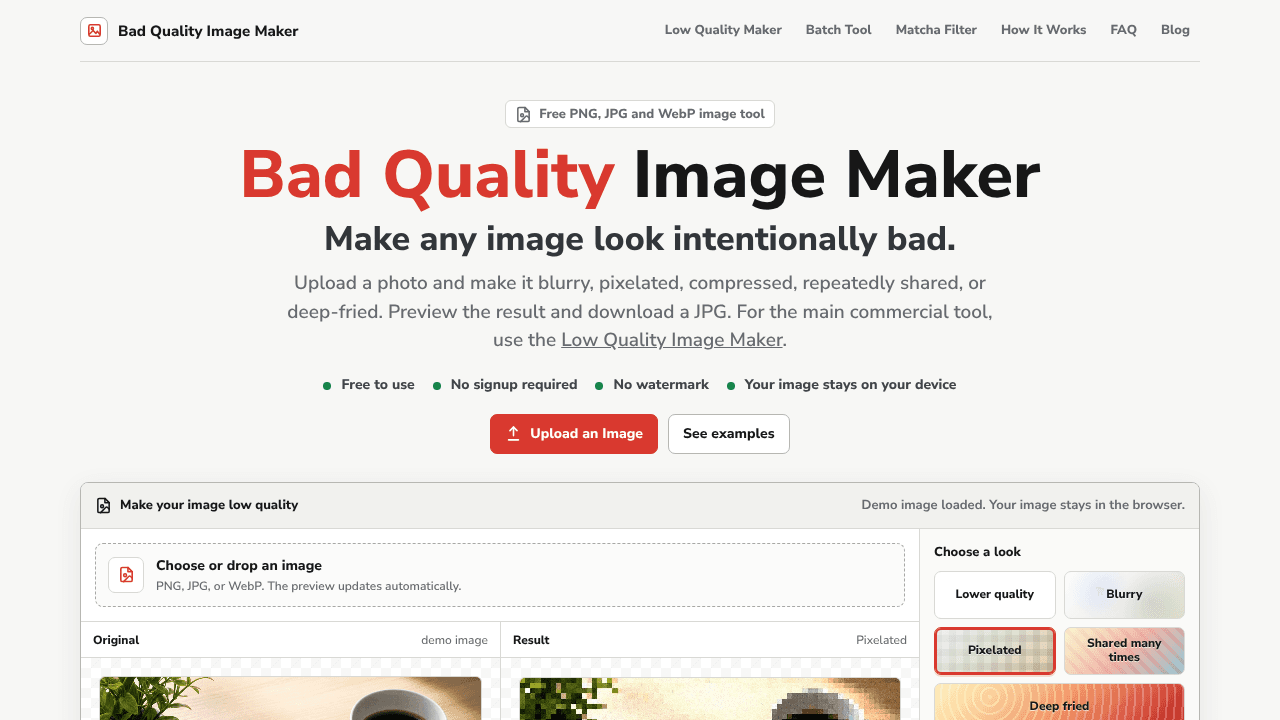 Bad Quality Image Maker