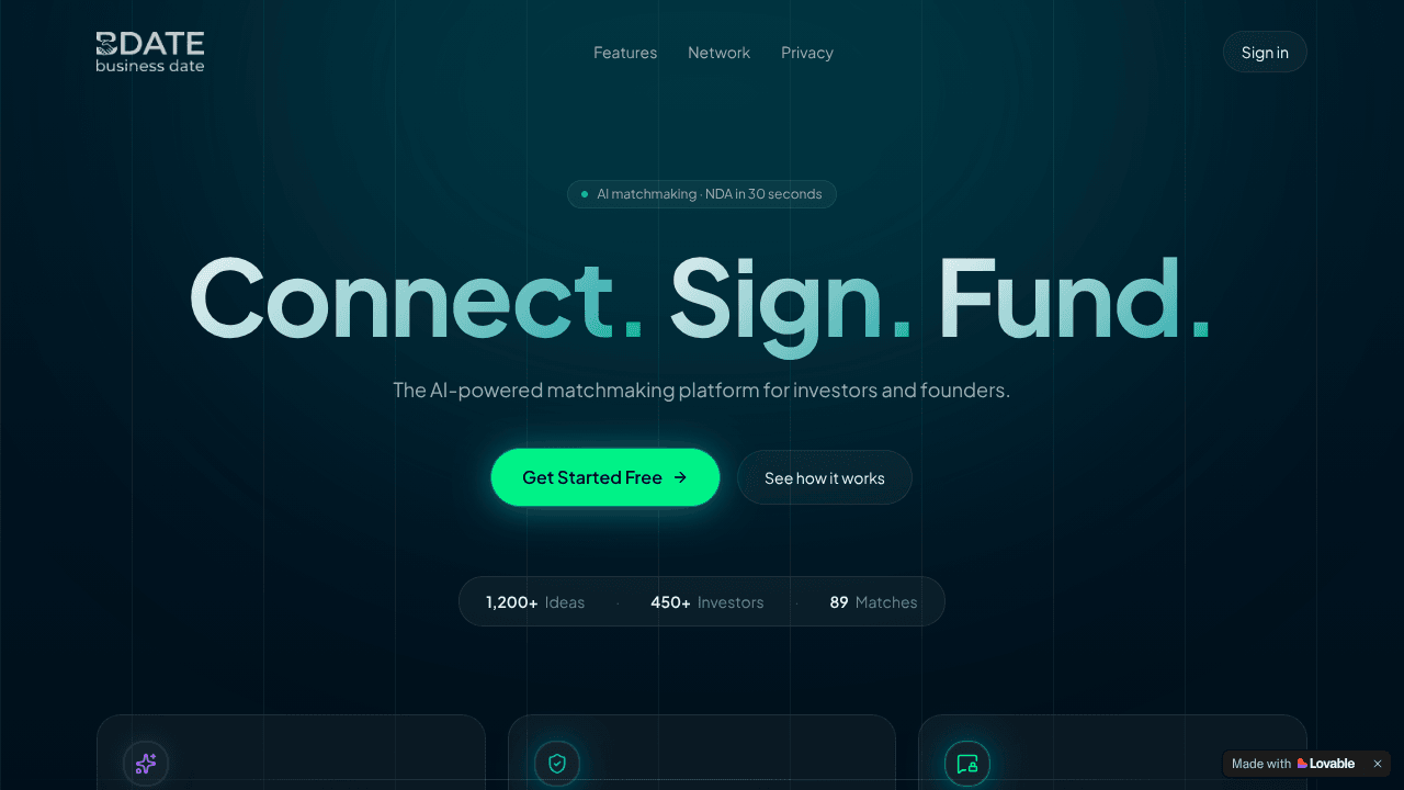 BDATE — Connect. Sign. Fund.