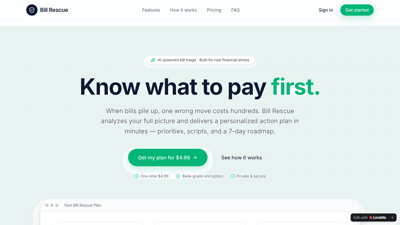 Bill Rescue — Know What To Pay First