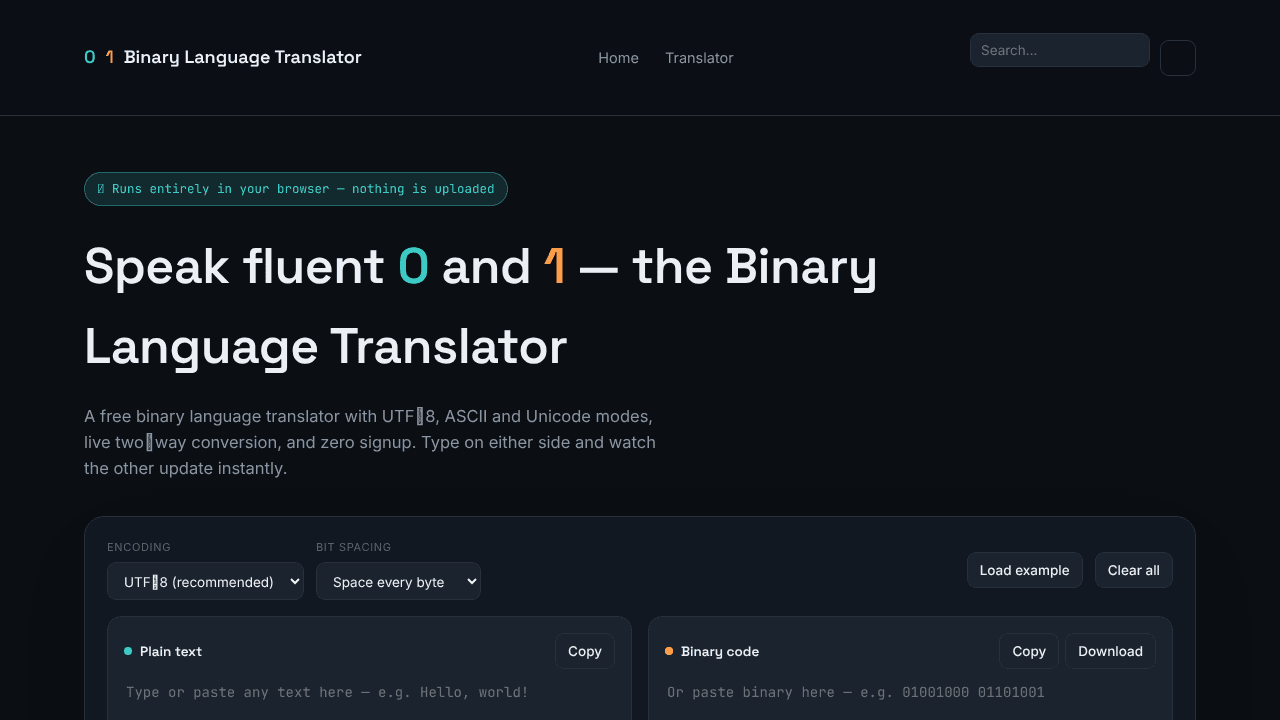 Binary Language Translator