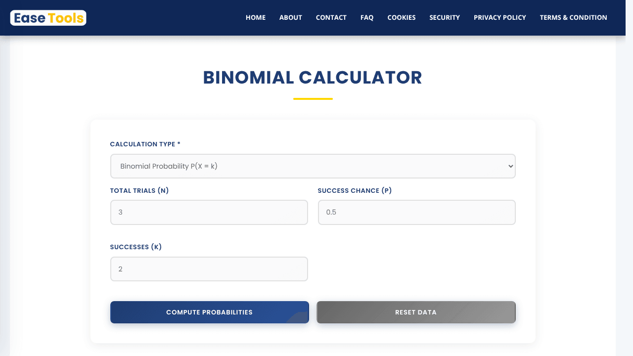 Binomial Calculator