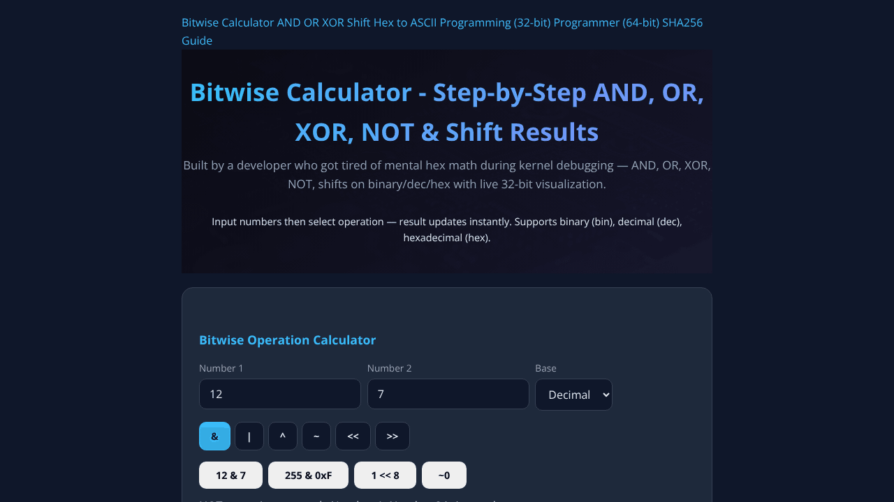 Bitwise Calculator