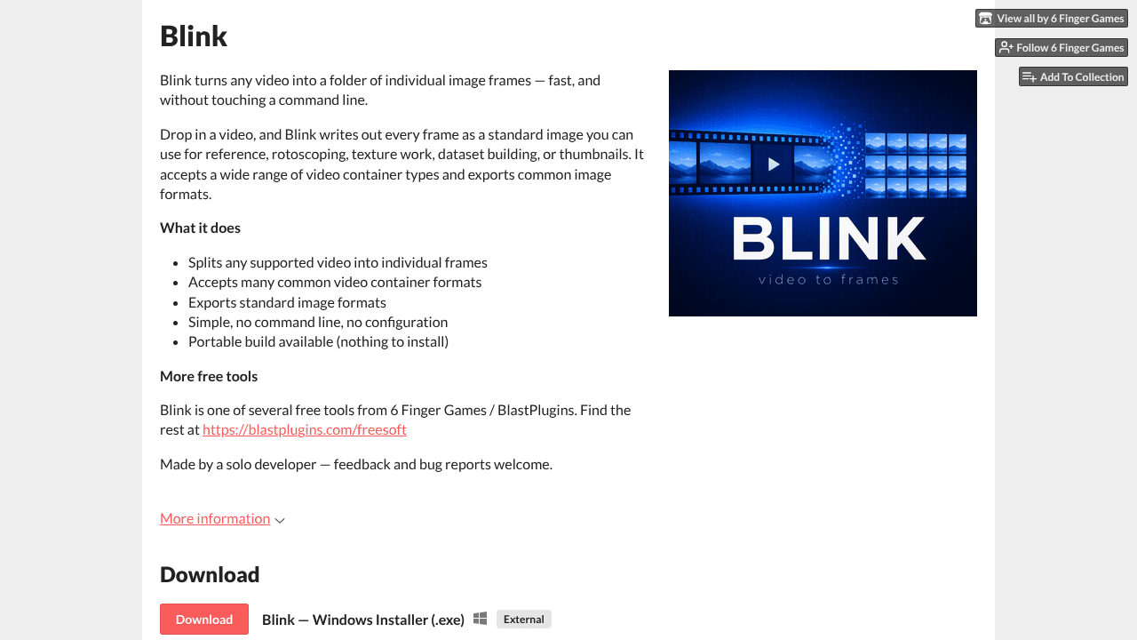 Blink website screenshot