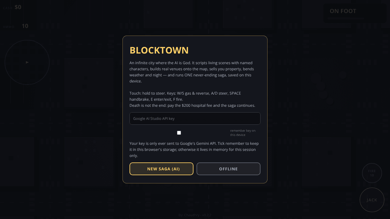Blocktown Game - AI Controls the world