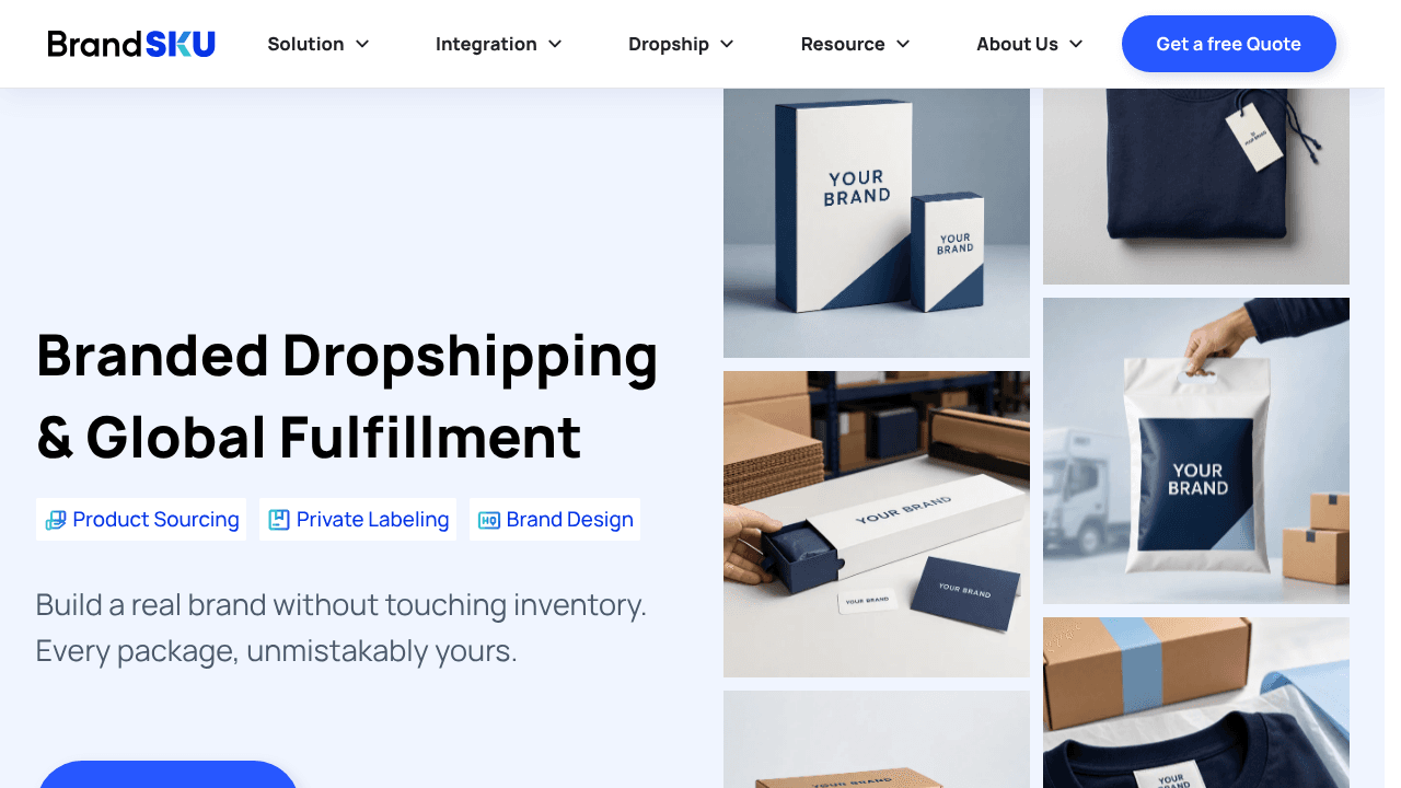 BrandSKU Unique Print on Demand website screenshot