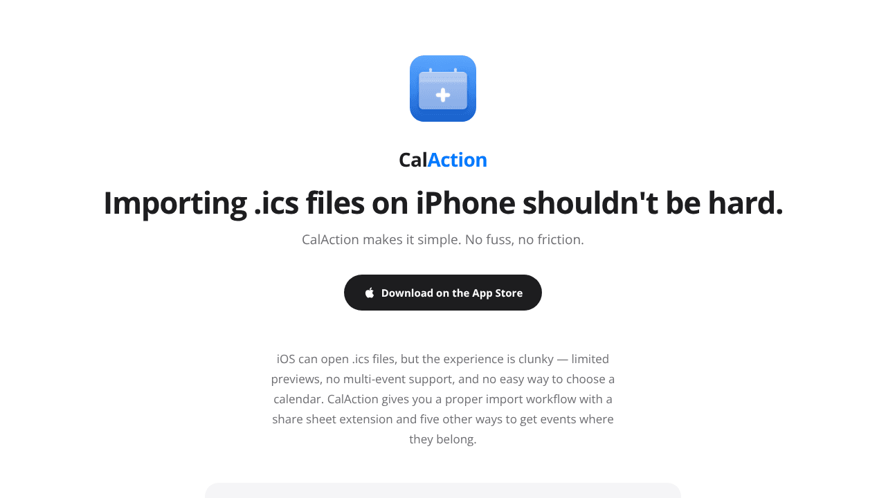 CalAction — Import Calendar Files on iOS