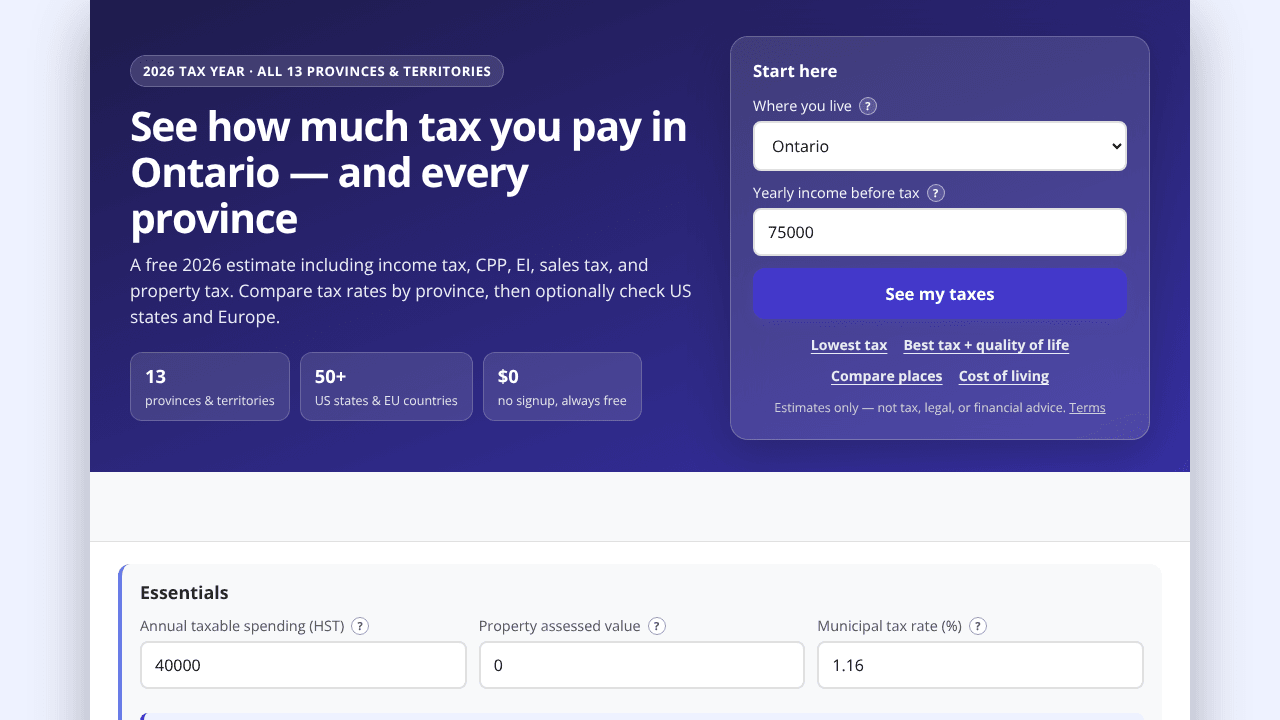 Canadian Tax Calculator