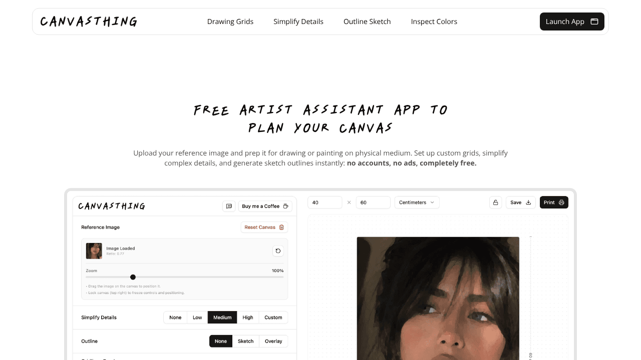 Canvasthing website screenshot