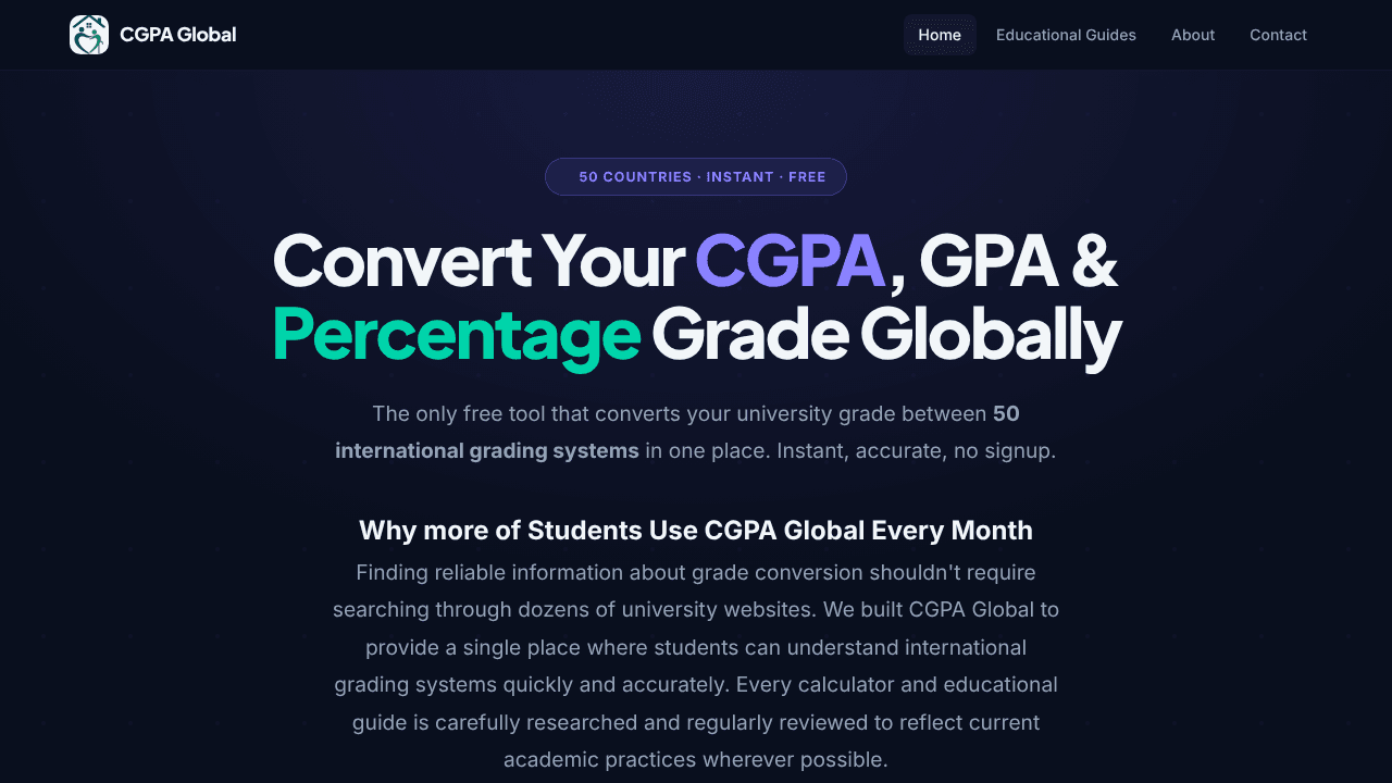 CGPA, GPA & Percentage Converter