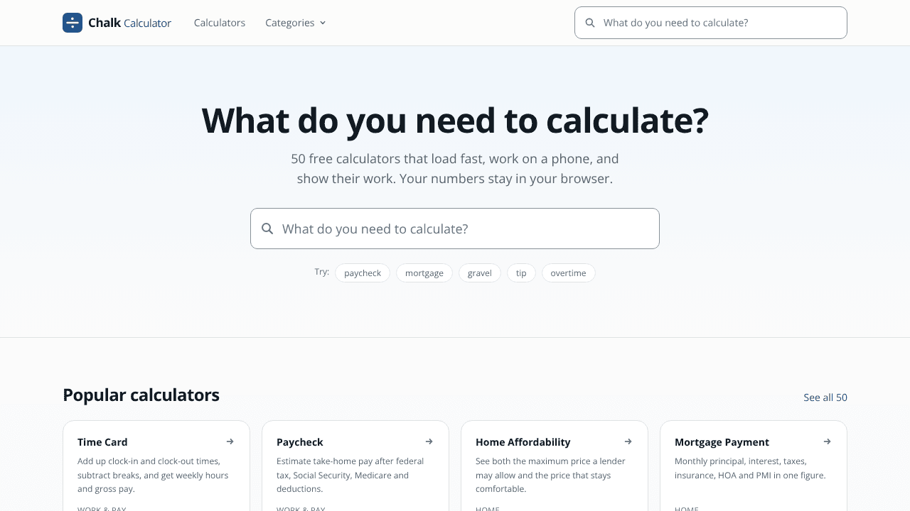 Chalk Calculator