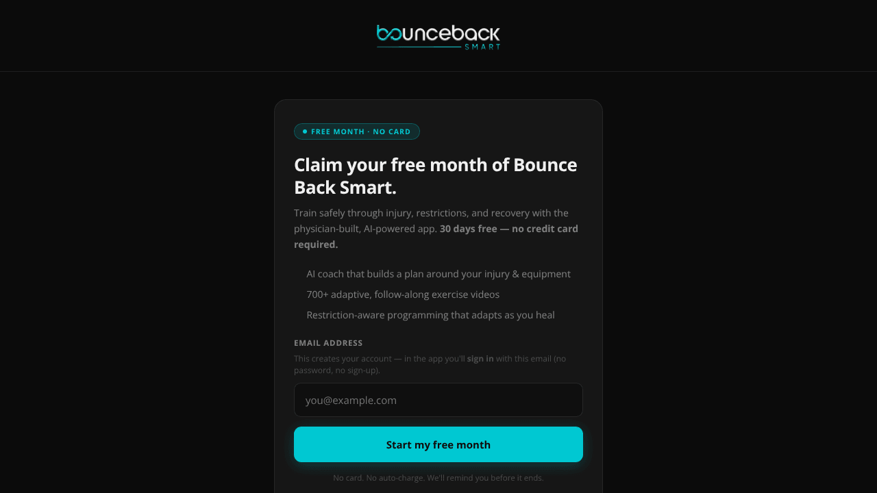 Claim your free month—Bounce Back Smart