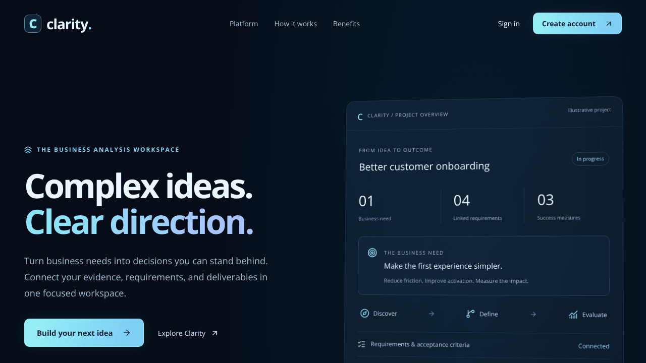 Clarity-Business Analysis Workspace