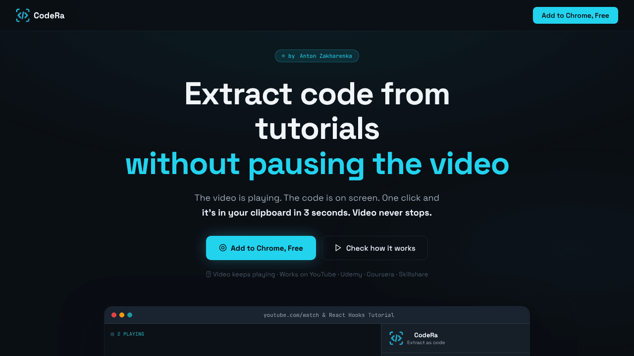 CodeRa, Stop retyping code