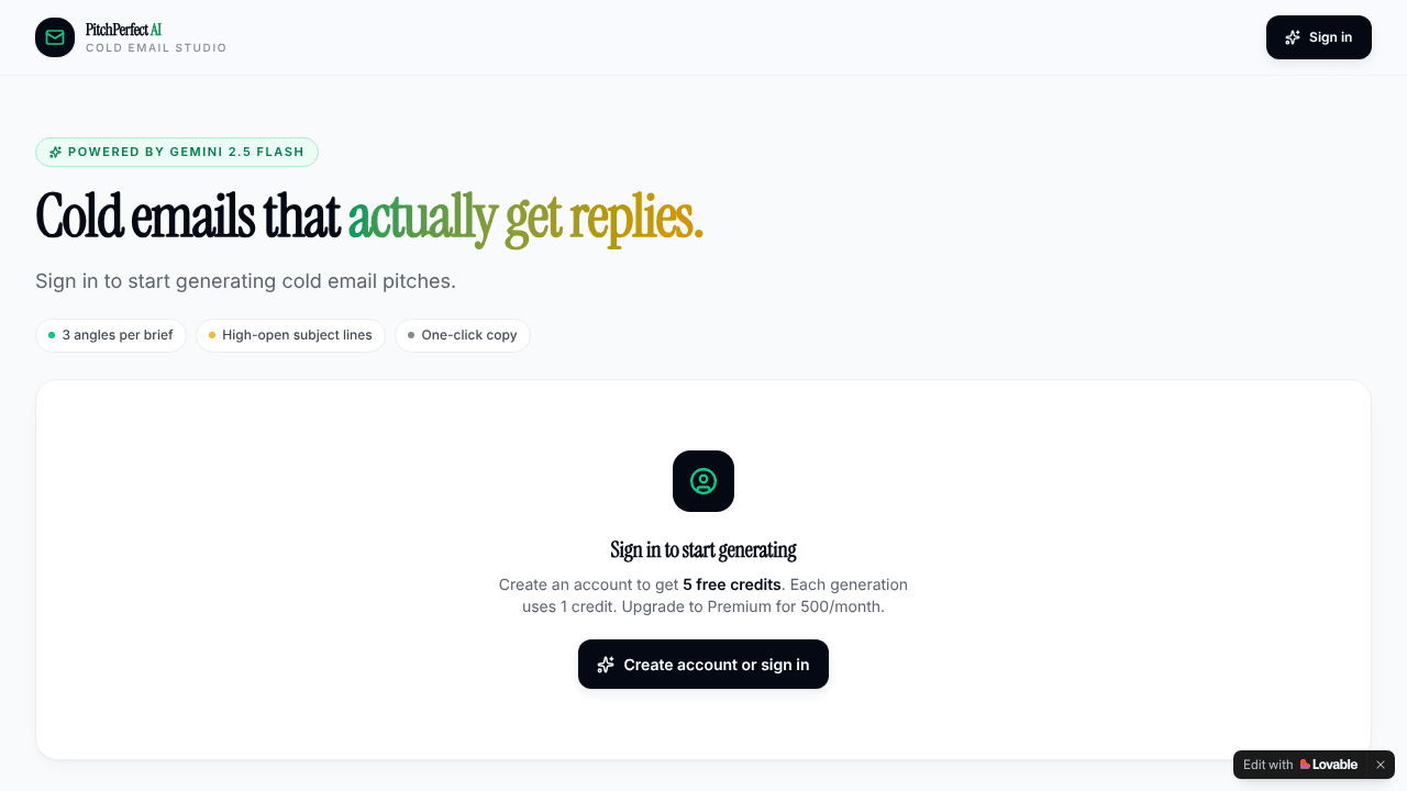 Cold emails generation Ai tool