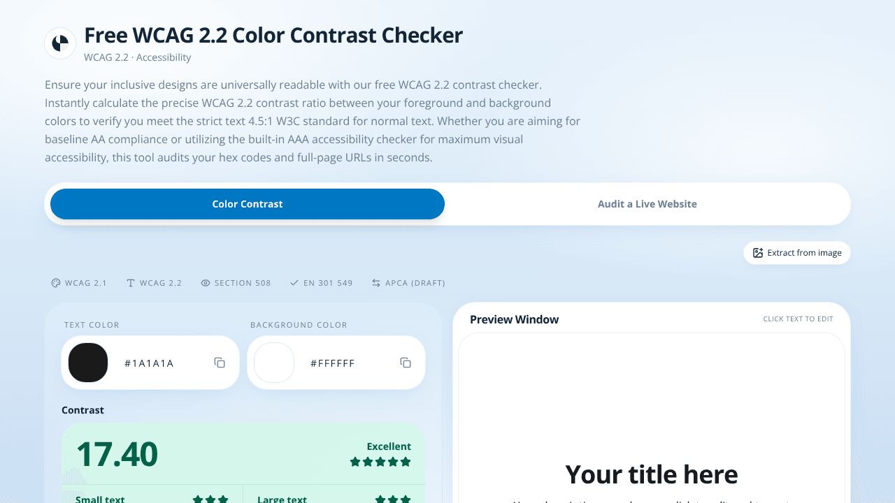 Color Contrast & Accessibility Checker