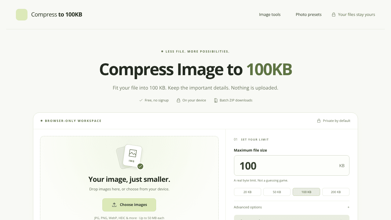 Compress to 100KB