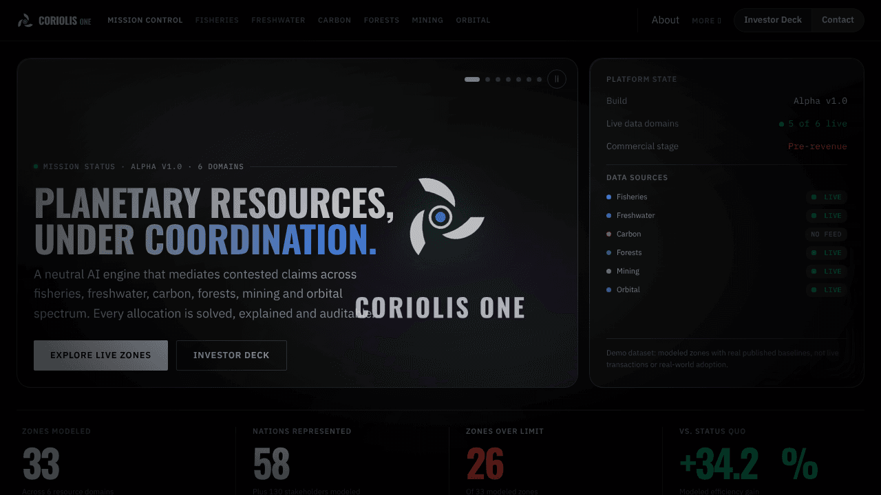 CORIOLIS ONE website screenshot