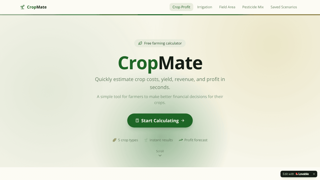CropMate — Crop Profit Calculator