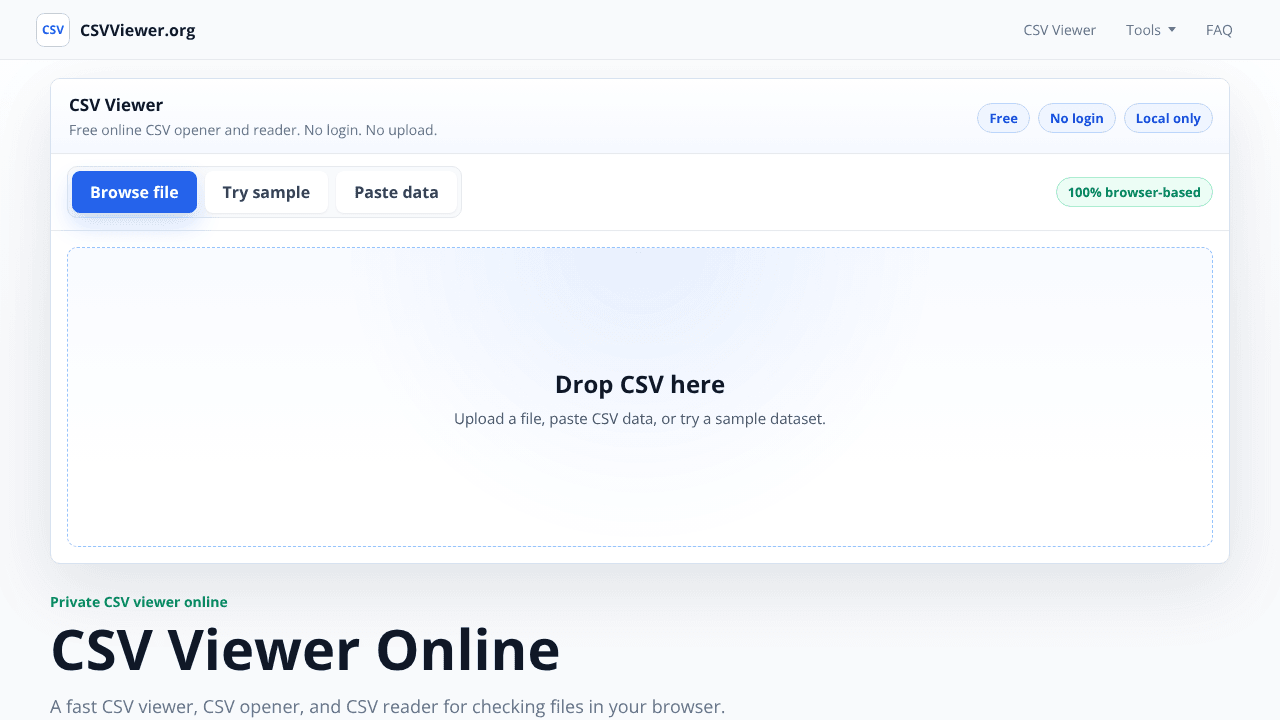 CSV Viewer Online