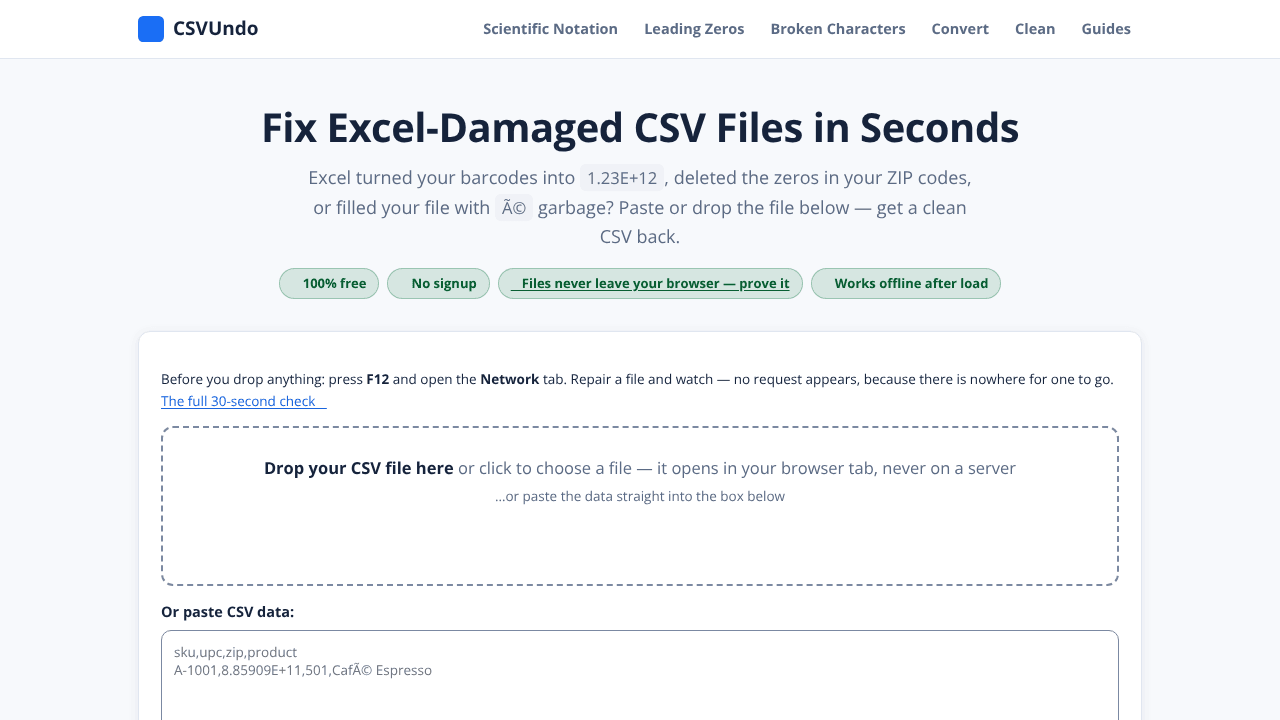 CSVUndo
