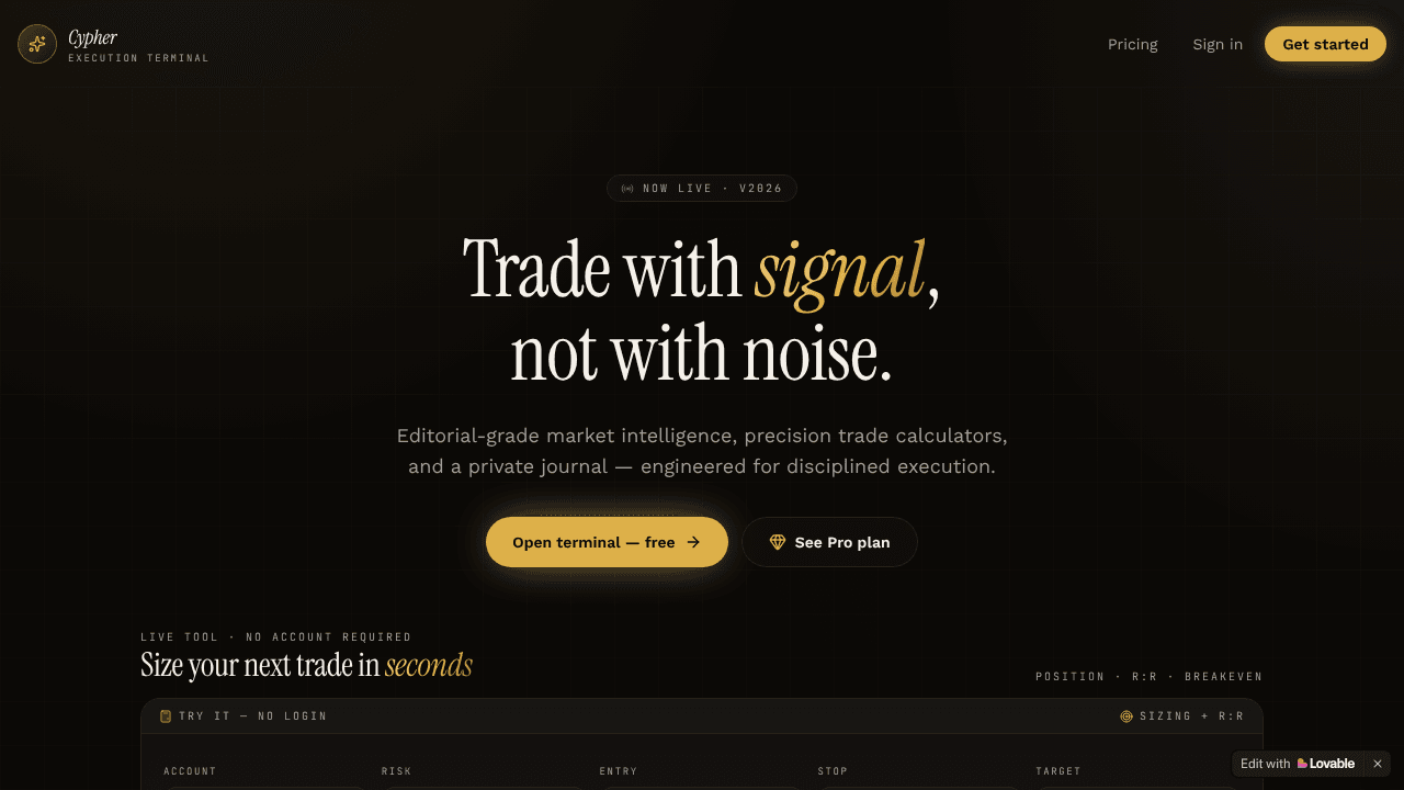 Cypher Terminal — Editorial