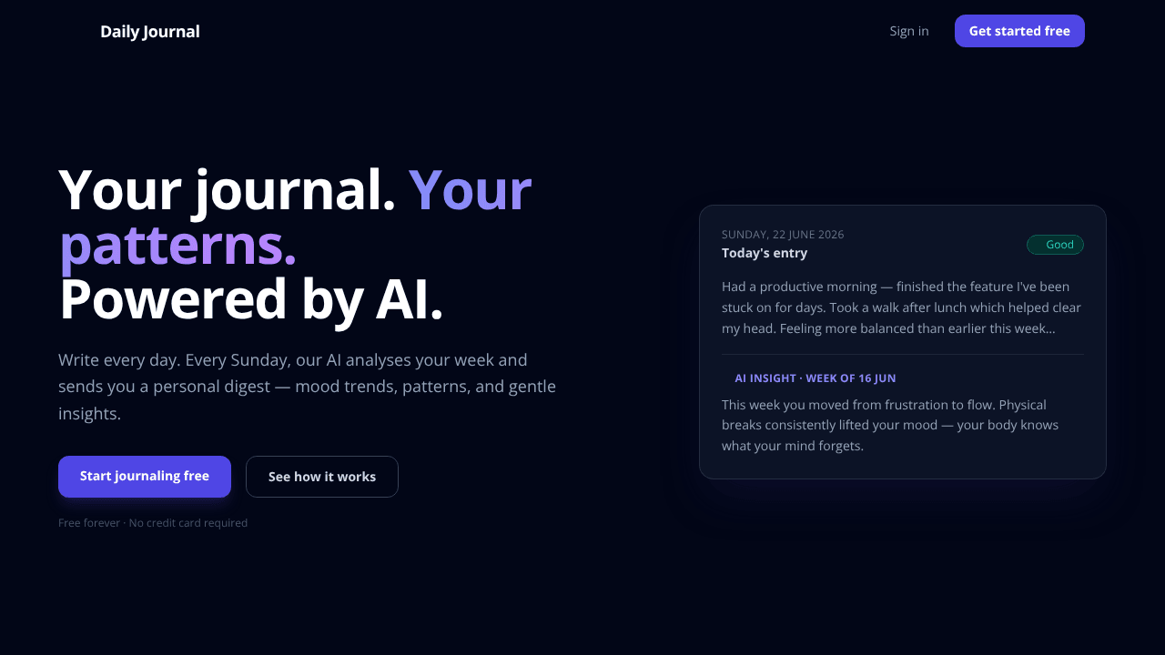 Daily Journal + AI Insights
