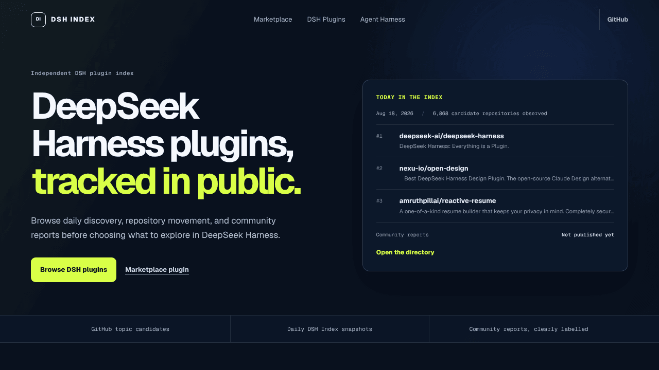 DeepSeek Harness plugins marketplace