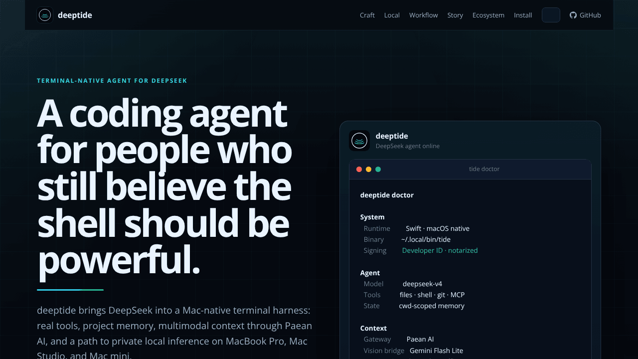 Deeptide -A Native DeepSeek Coding Agent