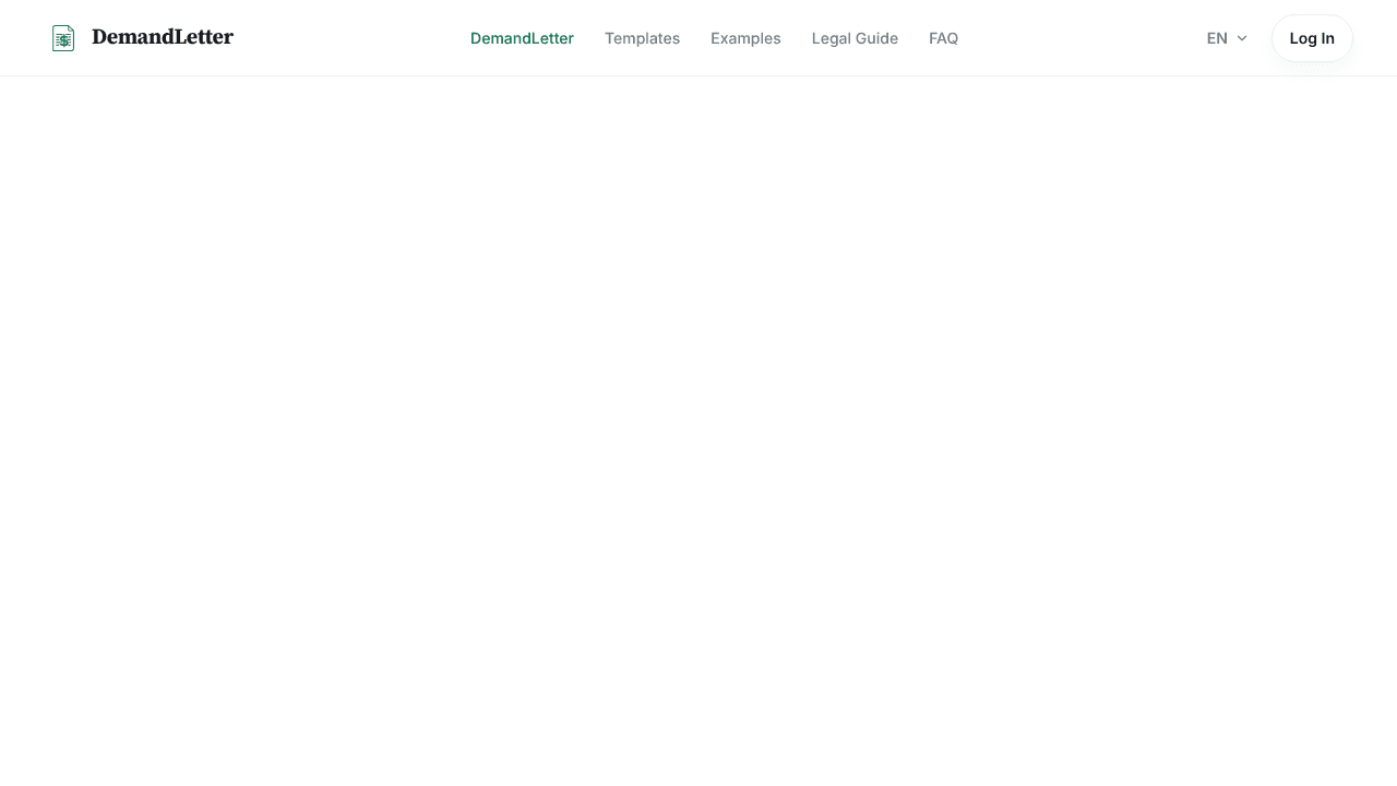 Demand Letter Generator website screenshot