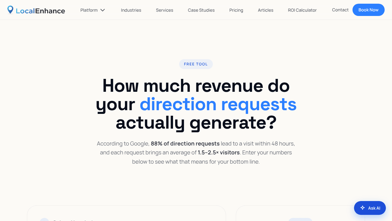 Direction Request ROI Calculator