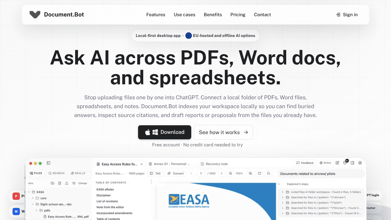 Document.Bot - EU/ Offline AI workspace