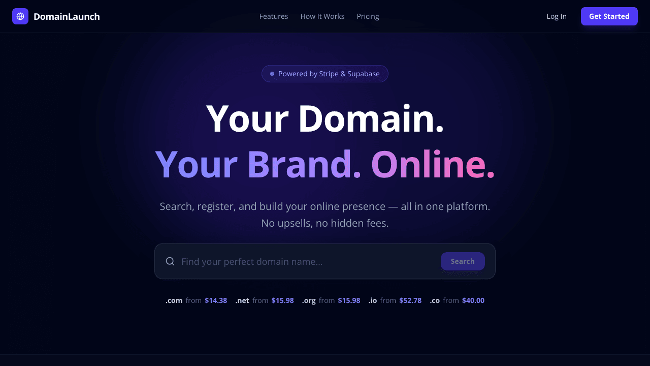 DomainLaunch-Register Domains Build web