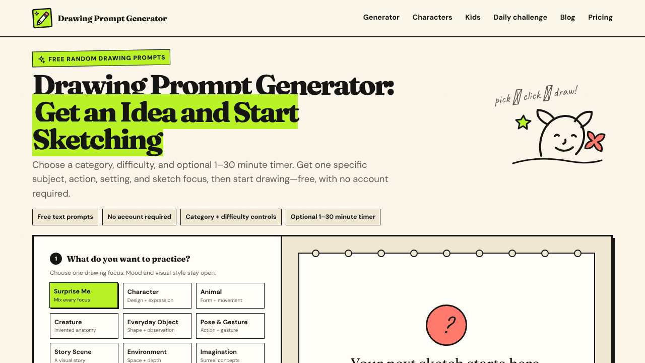 Drawing Prompt Generator