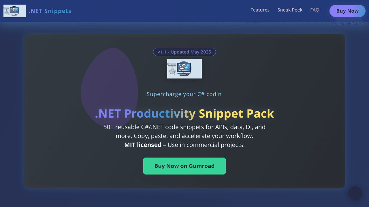 .NET Productivity Snippet Pack