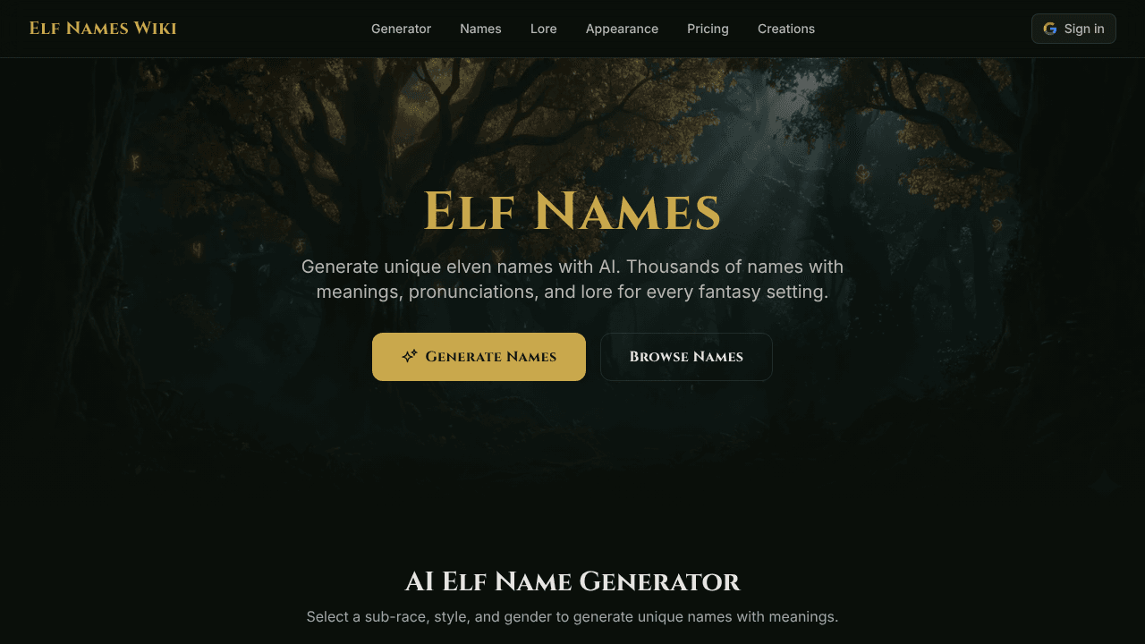 Elf Names Wiki