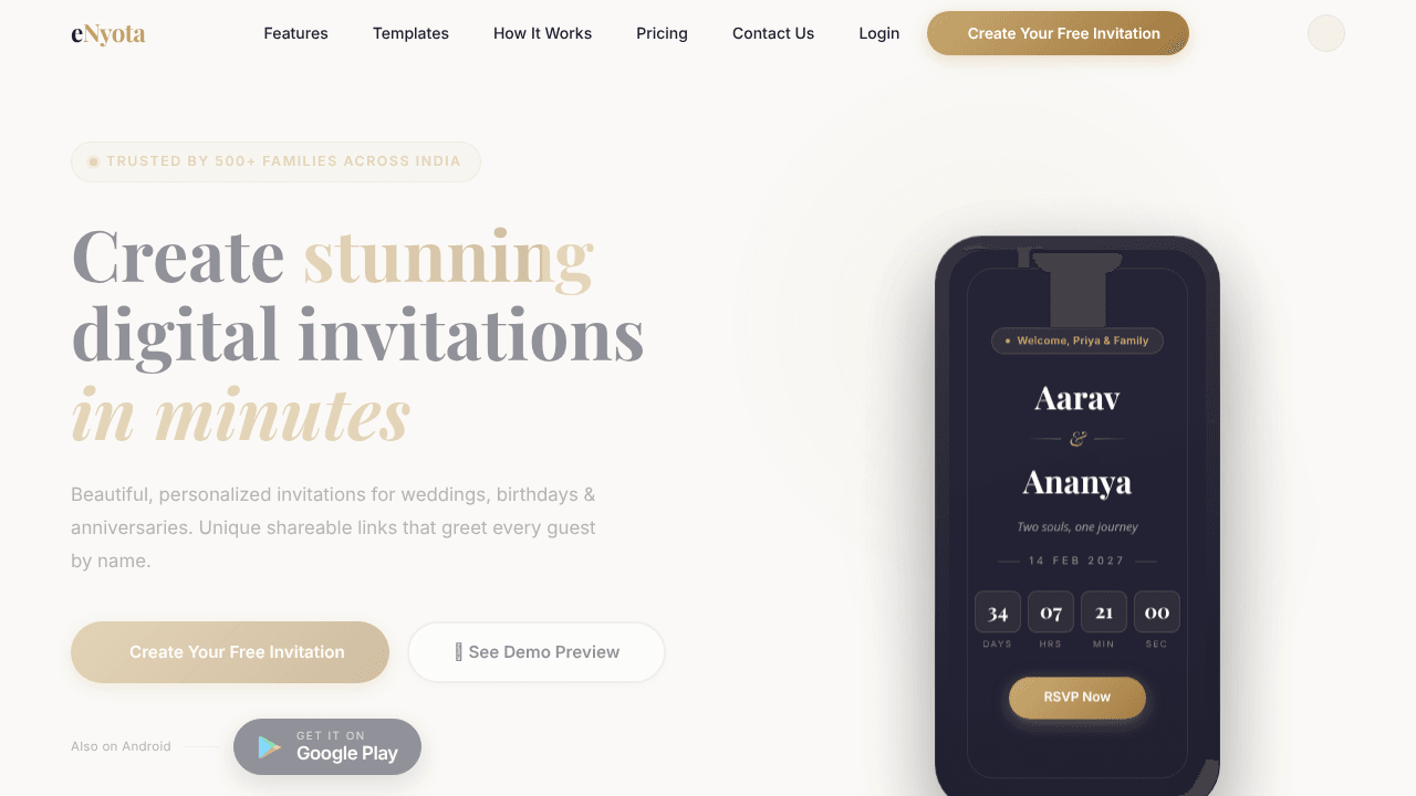 eNyota — Beautiful Digital Invitations