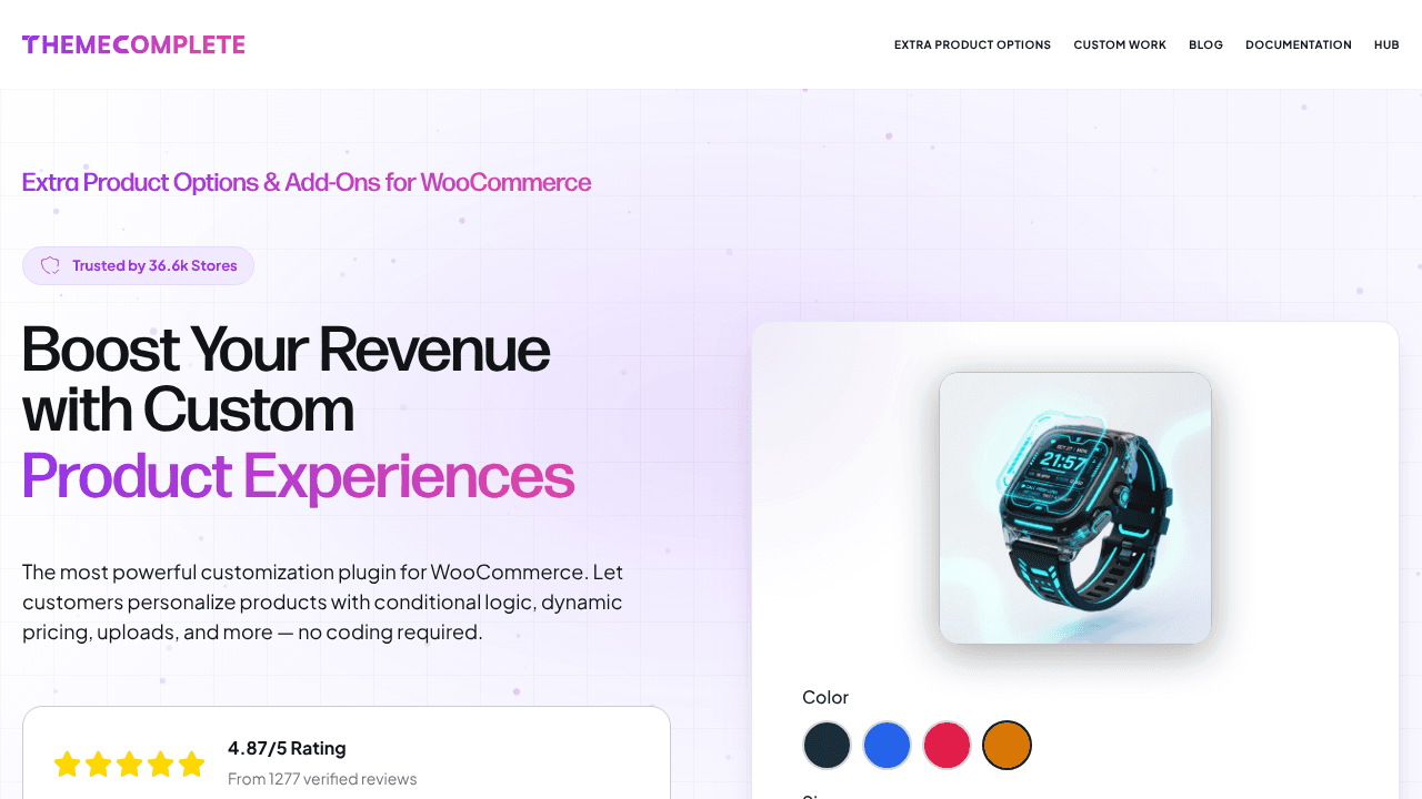 Extra Product Options for WooCommerce website screenshot