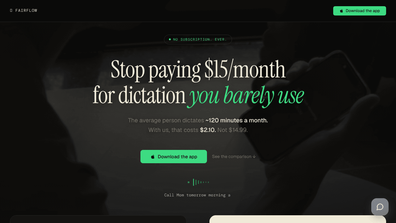 FairFlow – pay for minutes dictation app