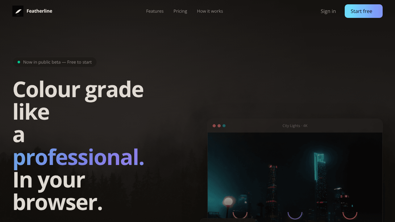 Featherline — Professional Color Grader