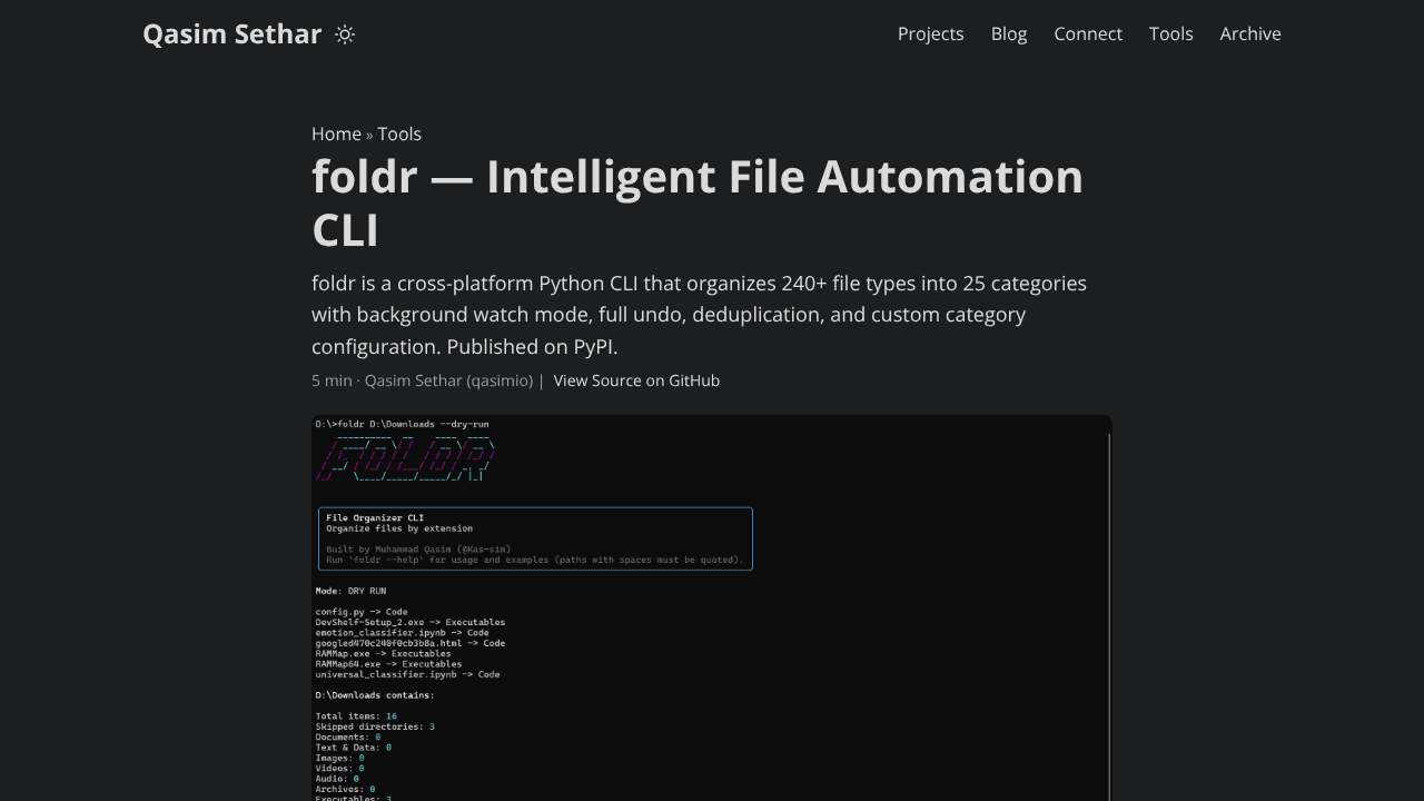 FOLDR website screenshot