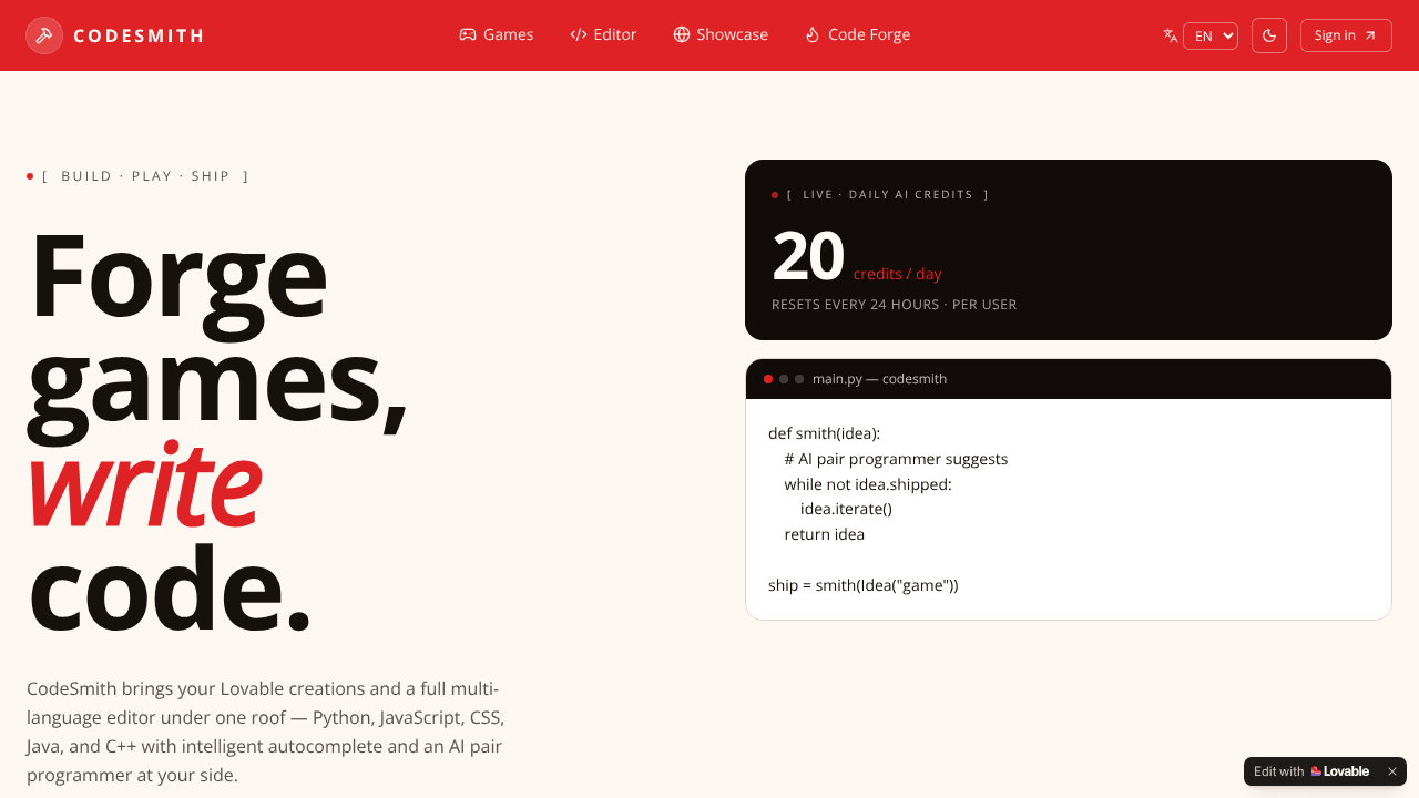 Forge games and code in one place