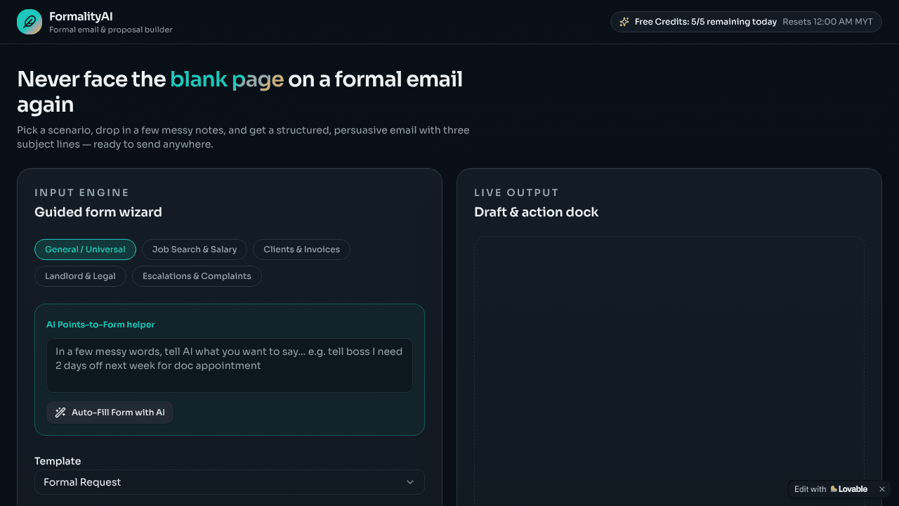 FORMALITY AI