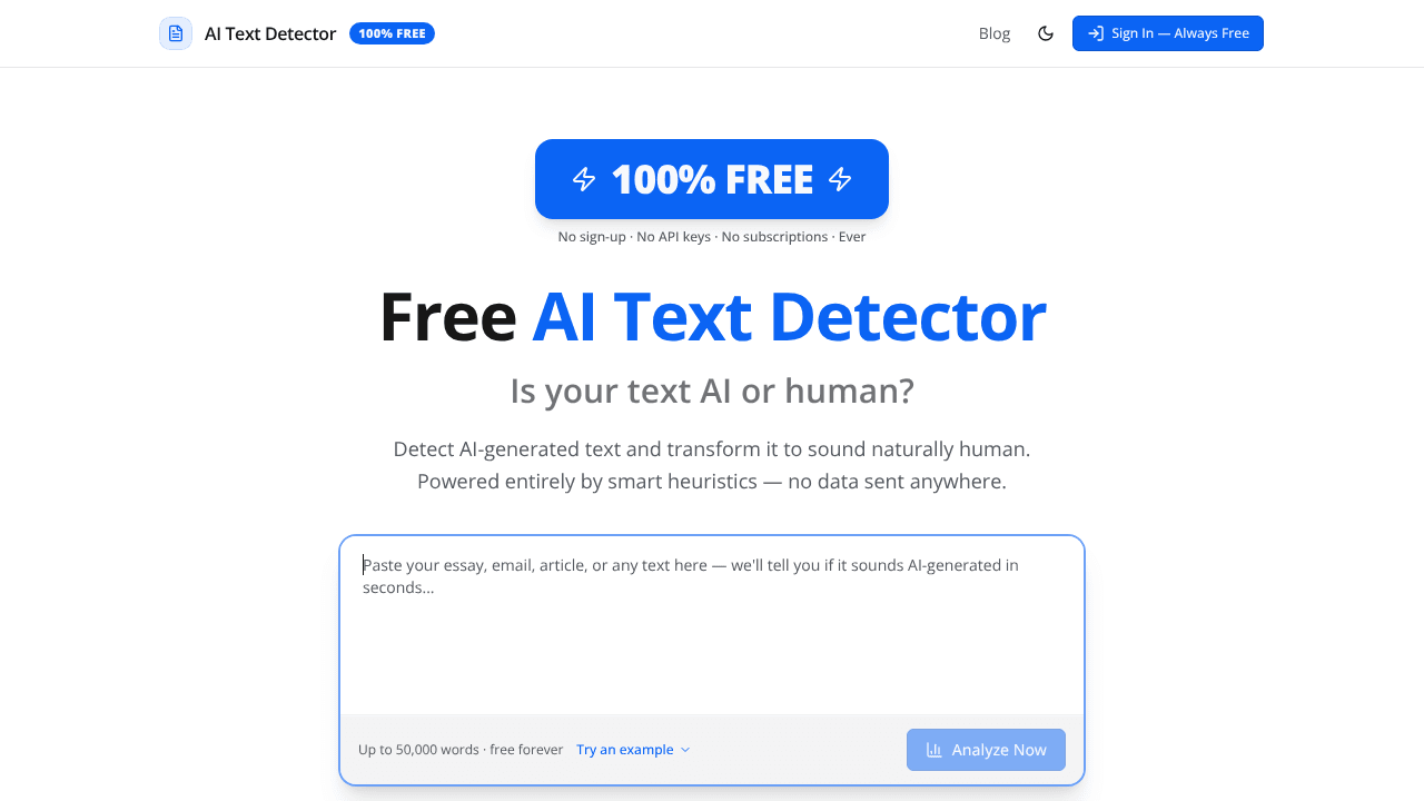 Free AI text detector