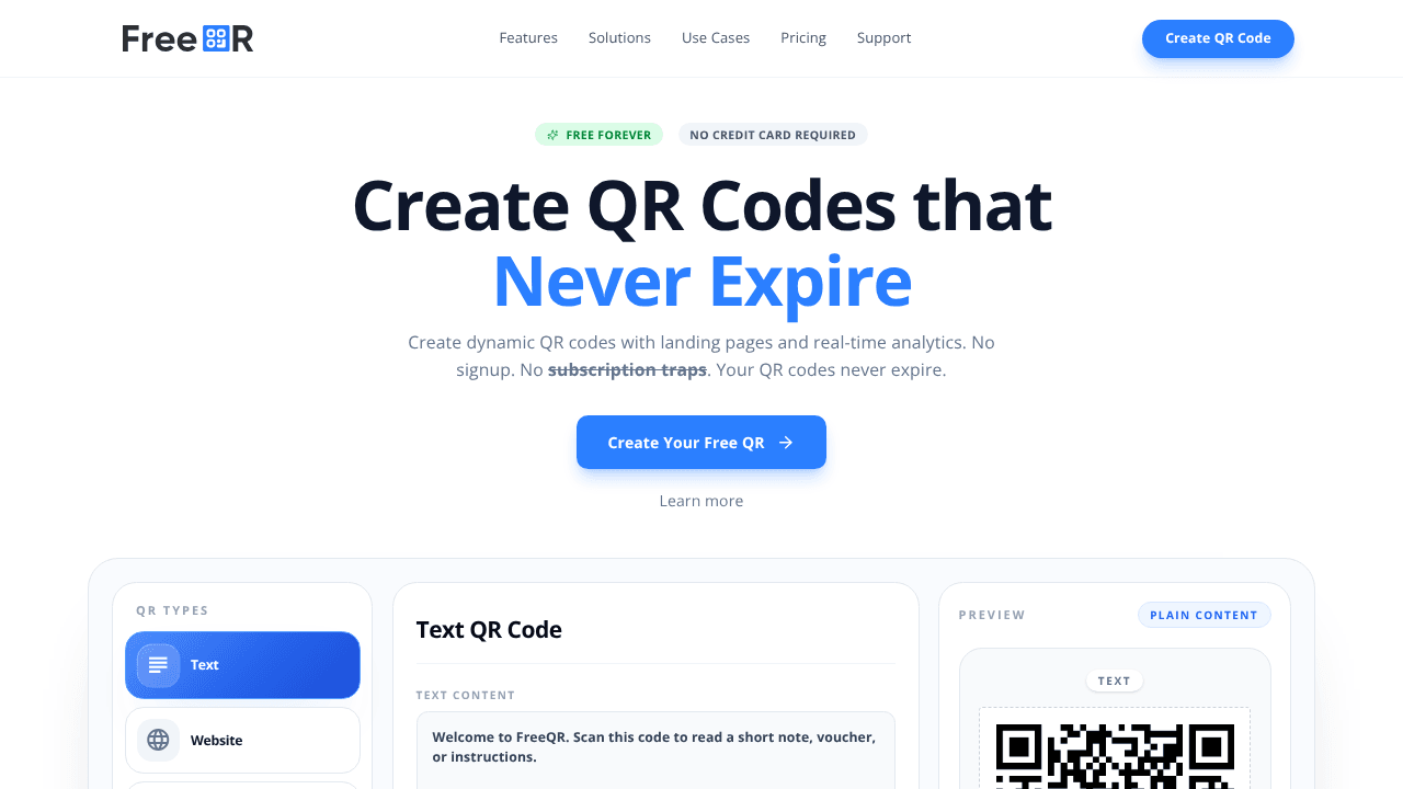 Free QR Codes Generator