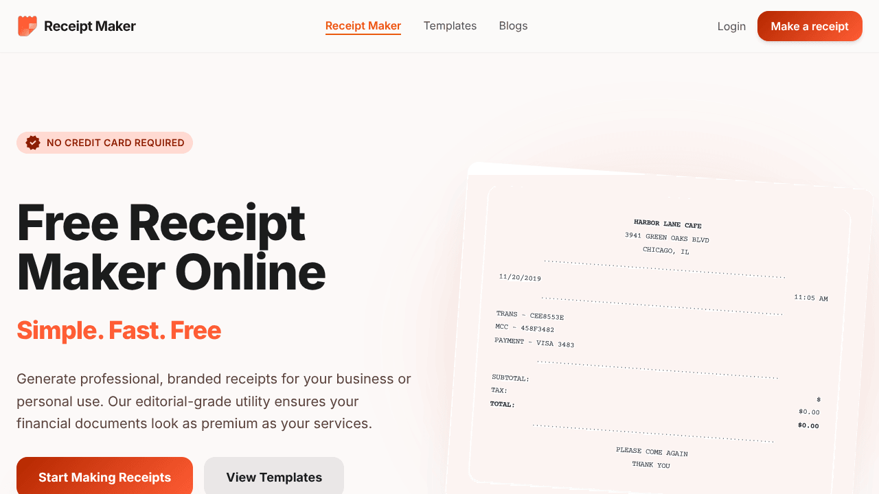 Free Receipt Maker